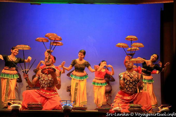 Malabaristas audaces muestran en Kandy - Ceilan Sri Lanka