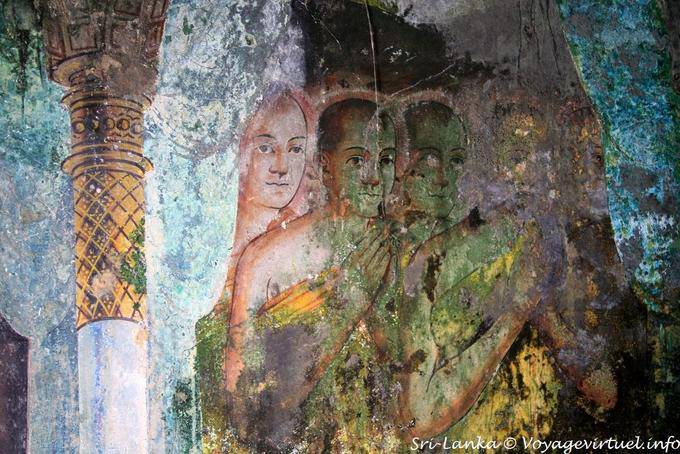 Restos de una multa mural, Sri Gadaladeniya templo, Kandy - Ceilan Sri Lanka