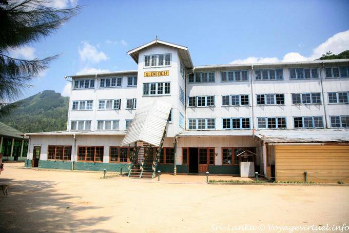 Fachada de la Glenloch Tea Factory, Nuwara Eliya y entre Gampola - Ceilan Sri Lanka
