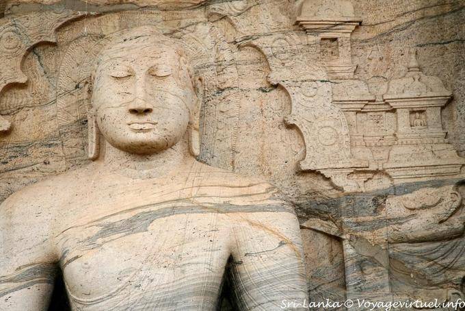 Buda sentado de meditación (influencia Mahayana), Kalu Gal Vihara, Polonnaruwa - Ceilan Sri Lanka