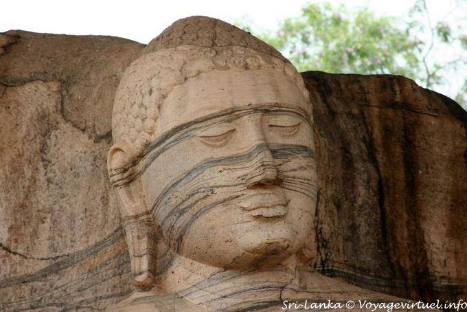 Cara de Buddha con la expresión dolorosa, Gal Vihara, Polonnaruwa - Ceilan Sri Lanka