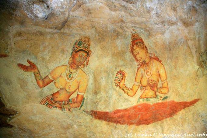 Pinturas restauradas por Luciano Maransi, Sigiriya - Ceilan Sri Lanka