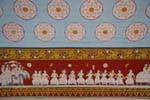 Detalle de los frescos de la Vahalkada Maha, Templo del diente, Kandy, Ceilan Sri Lanka.