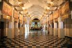 Panorama en el interior del nuevo templo Dalada, Kandy, Ceilan Sri Lanka.