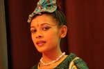 Cara de la belleza de una bailarina de Sri Lanka, Kandy, Ceilan Sri Lanka.