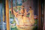 Fragmento de vida fresco de Gautama, el Templo Gadaladeniya, Diggala, Ceilan Sri Lanka.