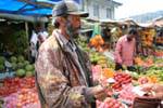 Propuesta de rambután gusto, Mercado Nuwara Eliya, Ceilan Sri Lanka.