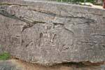 León y el mono cara a cara en relieve Terraza del Diente, Polonnaruwa, Ceilan Sri Lanka.