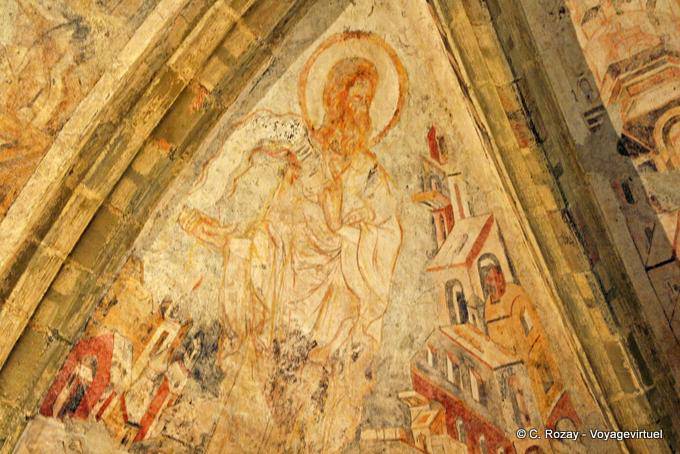 Pinturas en la capilla, el Castillo de Chillon, Montreux - Suiza