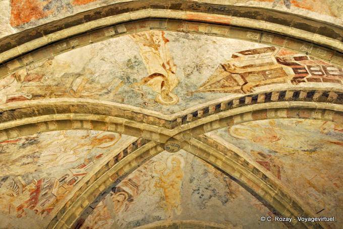 Cuadros Antiguos de la capilla, el Castillo de Chillon, Montreux - Suiza