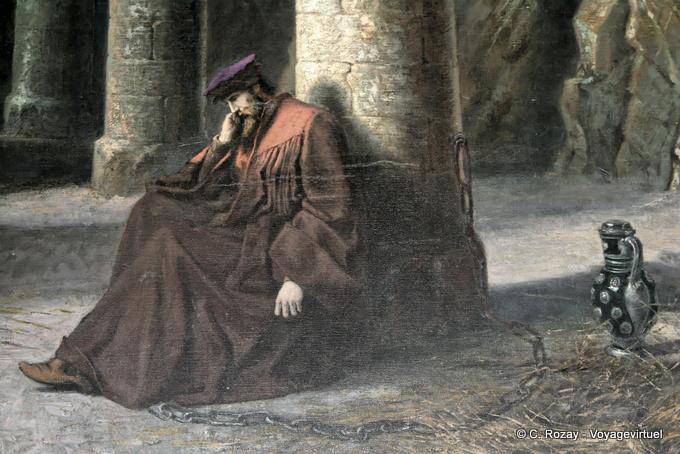 Bonivard en prisión (tabla), el Castillo de Chillon, Montreux - Suiza