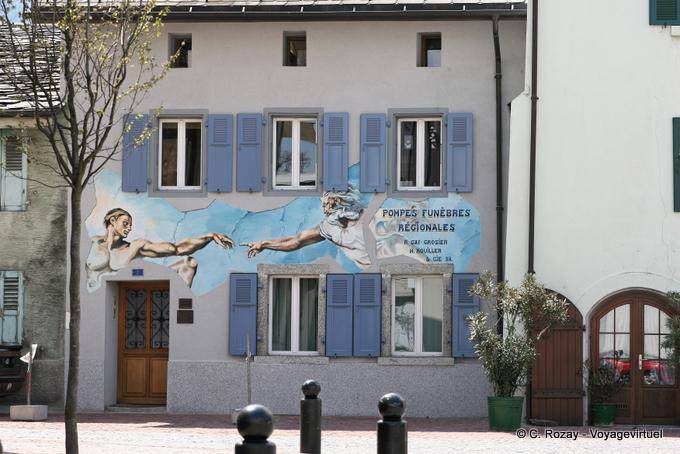Fresco en la casa de Pompas en Martigny - Suiza