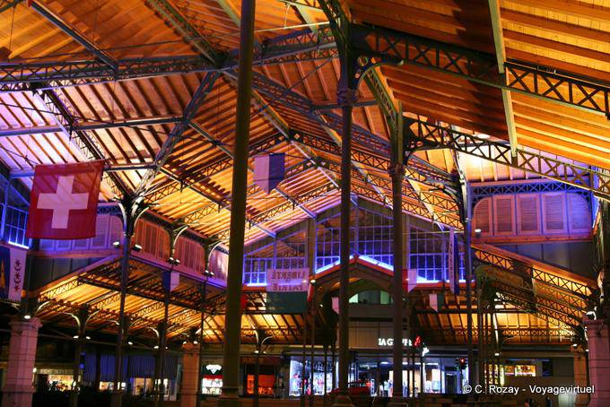 La arquitectura del Salón de Montreux, la estructura de acero de manera Baltard - Suiza