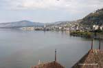 Panorama de Montreux, el Castillo de Chillon, Suiza.