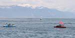 Pedalos en el lago, Ouchy, Suiza.
