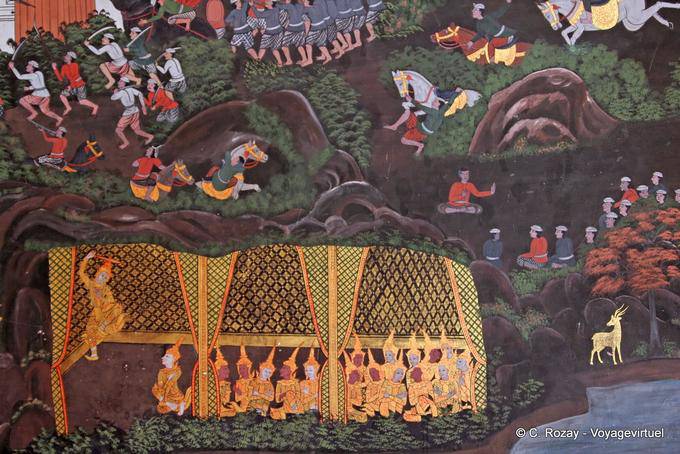 Mural, Wat Choeng Phanan, Ayutthaya - Tailandia