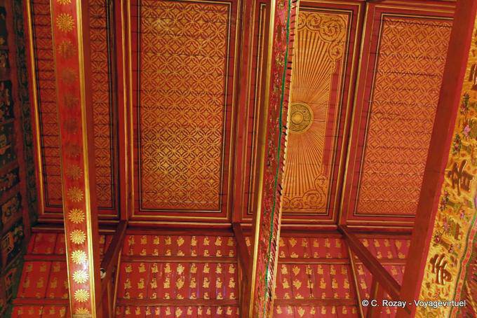 Techo decorado, Wat Choeng Phanan, Ayutthaya - Tailandia