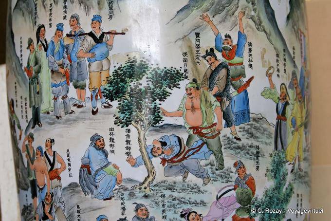 La pintura china, el Wat Phra Sri Samphet, Ayutthaya - Tailandia