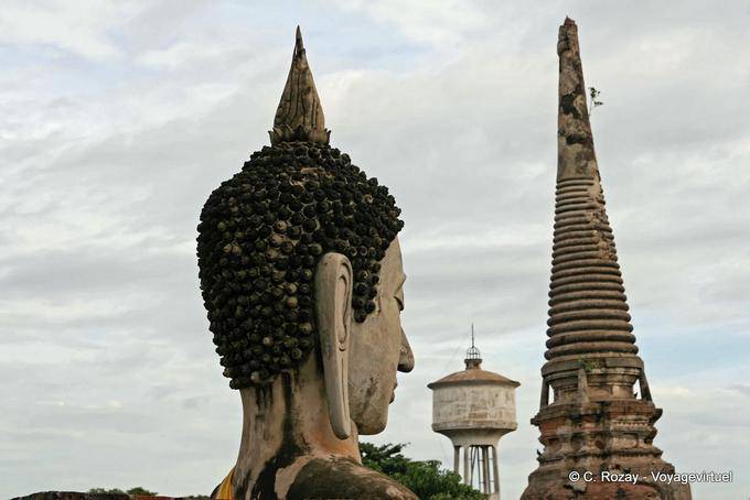 Formas cómicas, Wat Yai Chai Mongkol, Ayutthaya - Tailandia