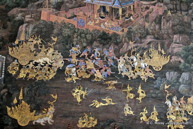 Mural, Wat Pho (Wat Phra Chettuphon), Bangkok - Tailandia