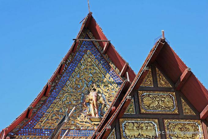 Detalle ornamental Wat Kuan Kama, Templo Chiang Mai - Tailandia