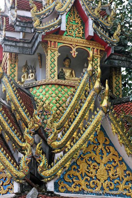 Estética religiosas complicadas, Wat Doi Suthep, Chiang Mai - Tailandia