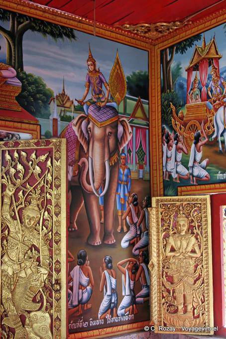 Royal pintura de la vida, el Wat Phra Singh, de Chiang Mai - Tailandia