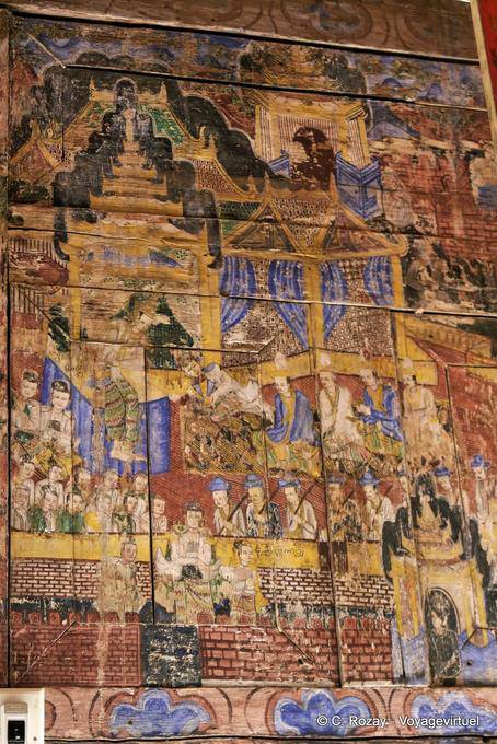 representación de un antiguo cuento de Jataka, Wat Phra que Lampang Luang - Tailandia