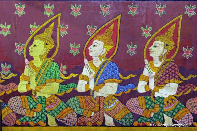 Fragmento de pintura mural, Wat Phra Si Rattana Mahathat, Phitsanulok - Tailandia