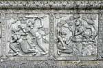 Detalle de bajorrelieve, Wat Choeng Phanan, Ayutthaya, Tailandia.
