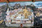 Pintura del Palacio, el Wat Phra Kaew, Bangkok, Tailandia.