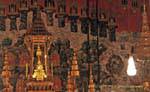 Interior del templo y las vistas del Buda de Esmeralda, Wat Phra Kaew, Bangkok, Tailandia.