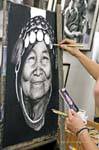 Artista reproducir una cara típica, Chiang Mai, Tailandia.
