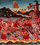 Pintura del Infierno, Wat Tung Yu, de Chiang Mai, Tailandia.