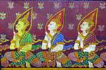 Fragmento de pintura mural, Wat Phra Si Rattana Mahathat, Phitsanulok, Tailandia.