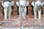 Pared saliente elefantes, Wat Chang Lom, Viejo Sukhothai, Sukhothai, Wat Chang Rop, Tailandia.