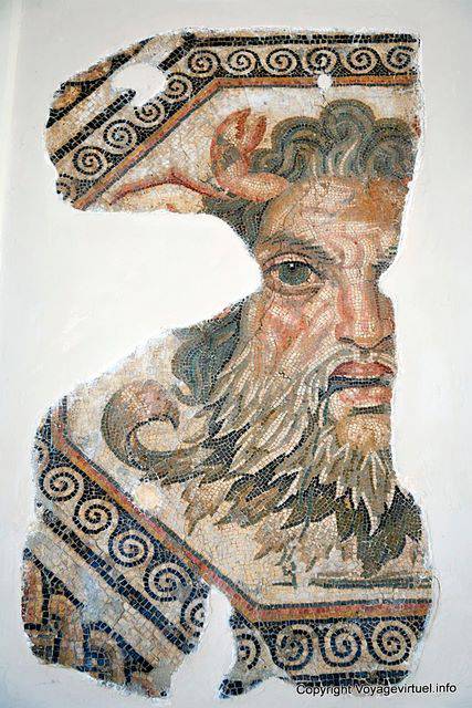 Museo del Bardo, Mosaico contenía Neptuno, dios del mar - Túnez