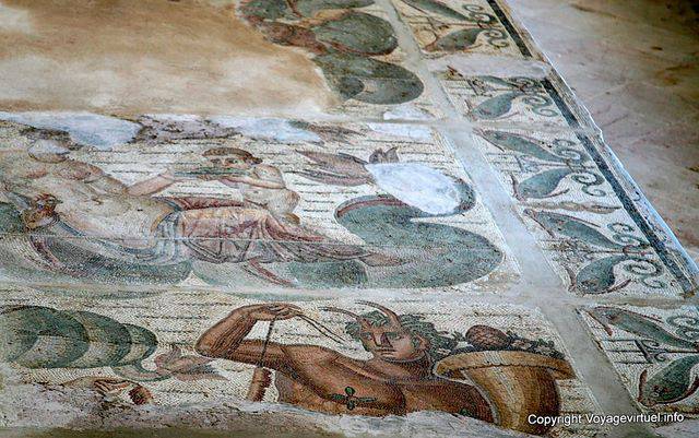 Museo Nacional de Cartago, fragmento de un mosaico gigante - Túnez