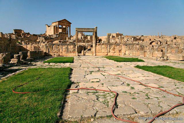 Dougga, las hierbas de la corte y la puerta de Dar Lacheb - Túnez