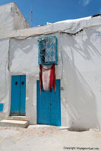 Sidi Bou Said, mantón suspendido - Túnez