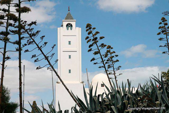Sidi Bou Said, minarete de la mezquita - Túnez