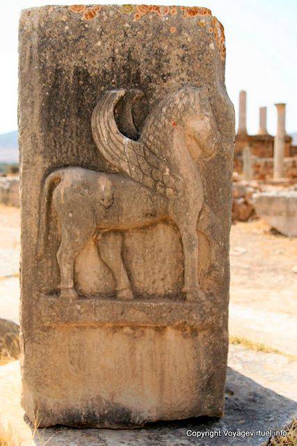 Thuburbo Majus, a bajorrelieve de Pegaso el Winged - Túnez