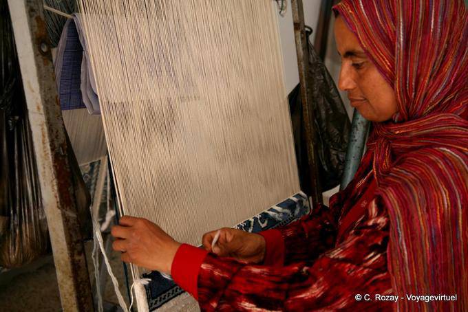 Fabricación de alfombras, Houmt Souk - Túnez