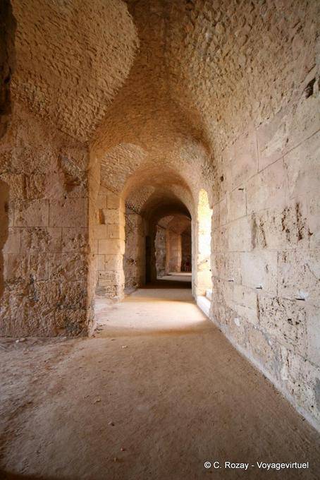 Interior con galería, Anfiteatro de El Jem - Túnez