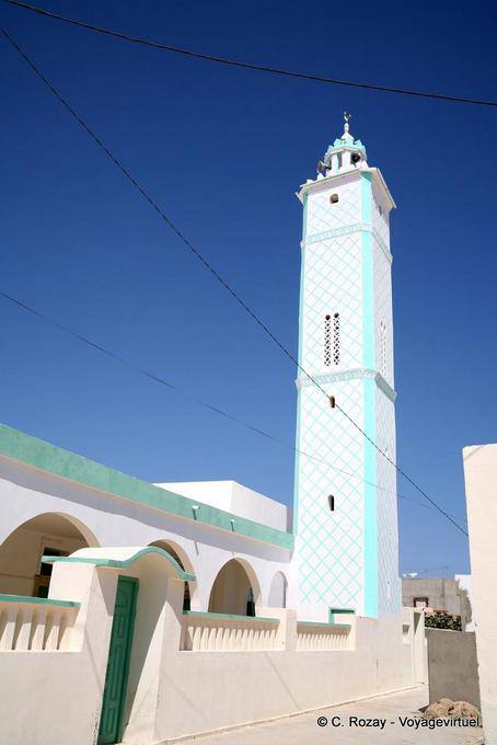 El Attaya, el gran alminar de la mezquita, Kerkennah - Túnez