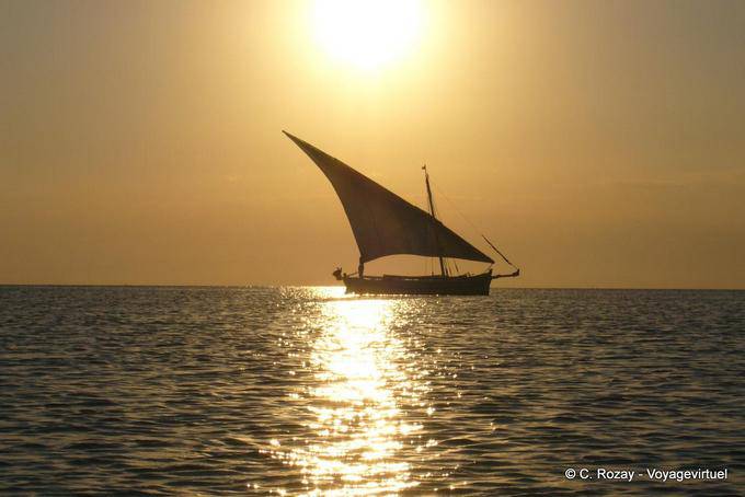 Vela latina al atardecer, Sidi Frej, Kerkennah - Túnez