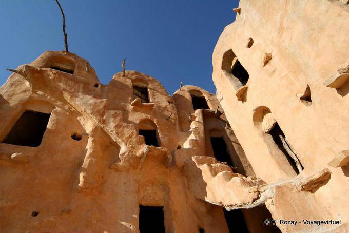 Cuerda floja acceso Frágil, Ksar Ouled Soltane - Túnez