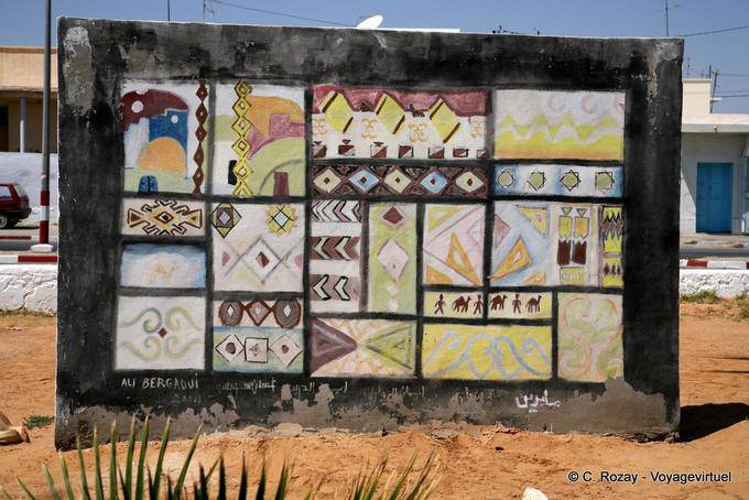 Pared coloreada, Mahares - Túnez