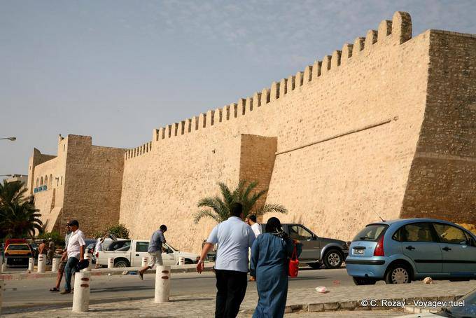 Muro almenado de la pared, Sousse - Túnez