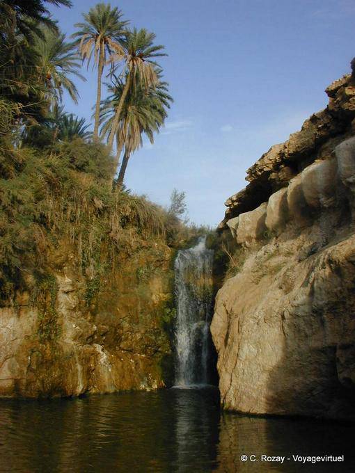 Cascada de zambullirse en el río, Chebika (الشبيكة) - Túnez